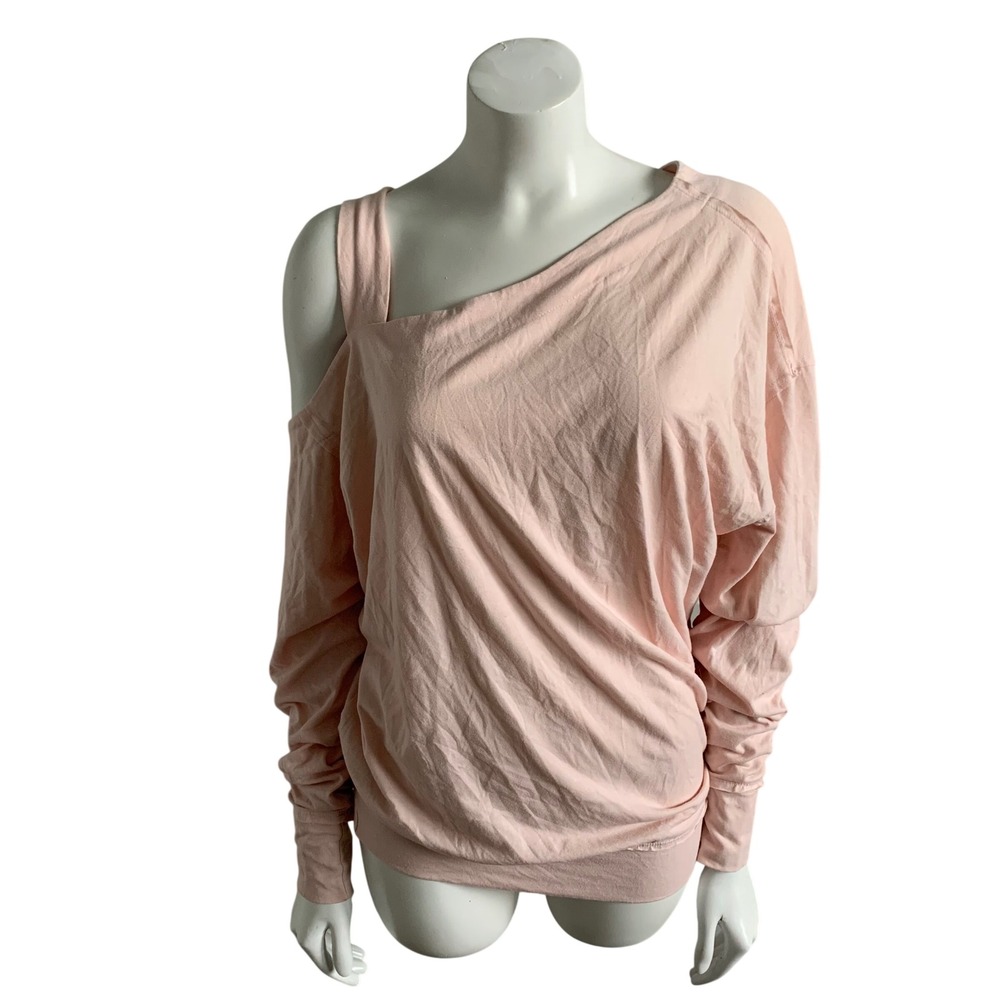 We The Free Free People Top XS Pink  Cold Shoulder Long Sleeve Cotton Y2K